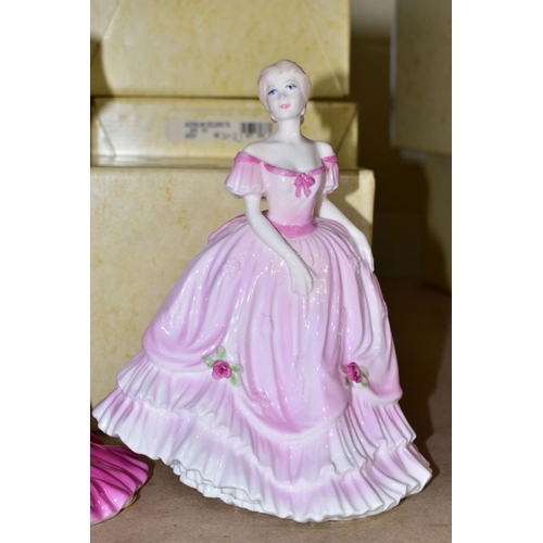 545 - FIVE BOXED COALPORT AUSTRALIAN EXCLUSIVE FIGURINES,  limited editions, comprising Margot 89/500, two... 