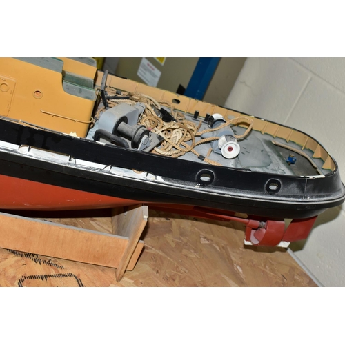 551 - A RADIO CONTROL MODEL OF A TUG BOAT 'KELTY', of fibreglass, wood and plastic construction, fitted wi... 