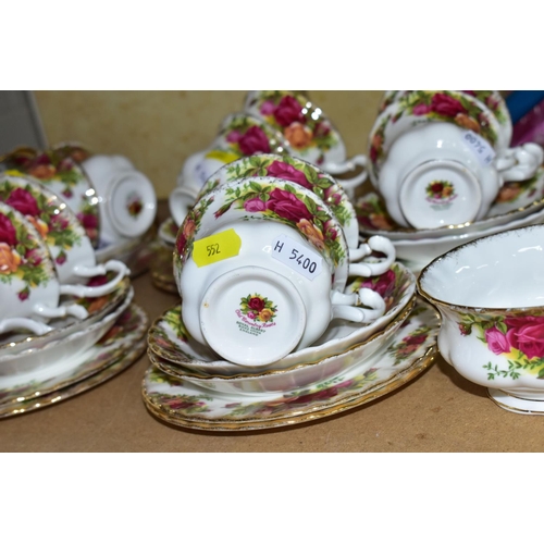 552 - ROYAL ALBERT 'OLD COUNTRY ROSES' PART TEA SET', comprising  of twelve teacups, ten saucers, nine sid... 