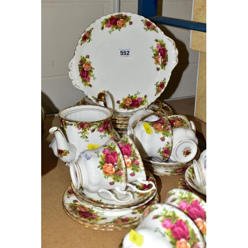 552 - ROYAL ALBERT 'OLD COUNTRY ROSES' PART TEA SET', comprising  of twelve teacups, ten saucers, nine sid... 