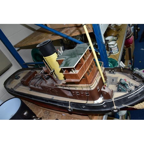 559 - A RADIO CONTROL TUG BOAT 'PERSEVERENCE', constructed from several different types of material includ... 