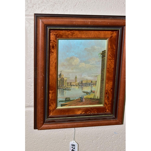 574 - A GARDELLI, a pair of framed oils on copper depicting Venetian scenes, signed lower right, with rece... 