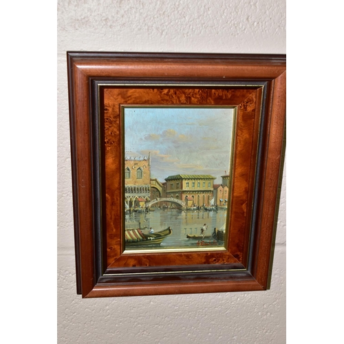 574 - A GARDELLI, a pair of framed oils on copper depicting Venetian scenes, signed lower right, with rece... 