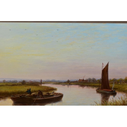 576 - WILLIAM LUKER SENIOR (1828-1905) 'CANTLERS DYKE', an English school landscape depicting a dyke and w... 