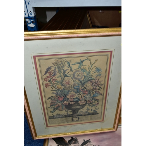 529 - FOUR BOXES OF PICTURES AND HOUSEHOLD ELECTRICAL SUNDRIES to include ten botanical prints, a boxed Va... 