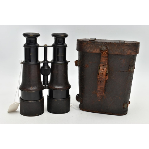 1128A - A PAIR OF WW1 BRITISH MILITARY ISSUE BINOCULARS ENGRAVED WITH A BROAD ARROW, also engraved with numb... 