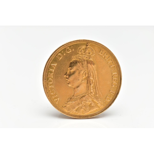 115 - A QUEEN VICTORIA DOUBLE SOVEREIGN, obverse depicting Queen Vicotria, reverse displaying George and t... 
