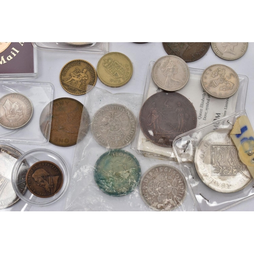 126 - A PLASTIC TUB OF MIXED COINAGE, to include an Edward II silver hammered penny, an 1887 Vicotria shil... 