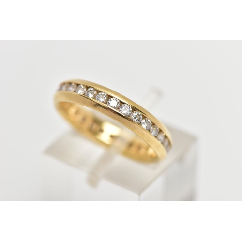 2 - AN 18CT GOLD, FULL DIAMOND ETERNITY BAND, designed with a row of channel set, round brilliant cut di... 