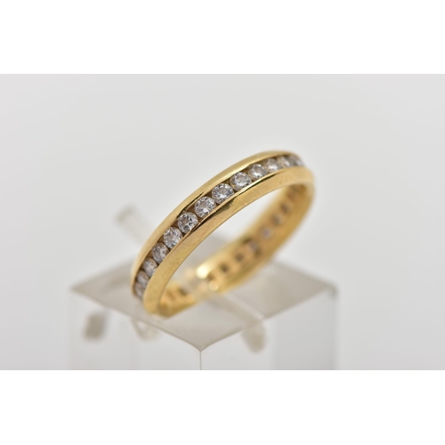 2 - AN 18CT GOLD, FULL DIAMOND ETERNITY BAND, designed with a row of channel set, round brilliant cut di... 