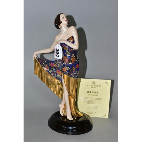304 - A BOXED COALPORT 'THE FLAPPER' FIGURINE, from the 'Kathleen Parsons Art Deco Collection', limited ed... 