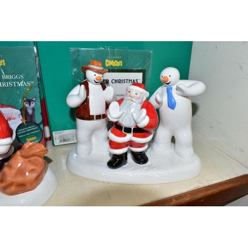 324 - FOUR BOXED COALPORT RAYMOND BRIGGS' FATHER CHRISTMAS FIGURES, comprising two 'Line Dancing' limited ... 