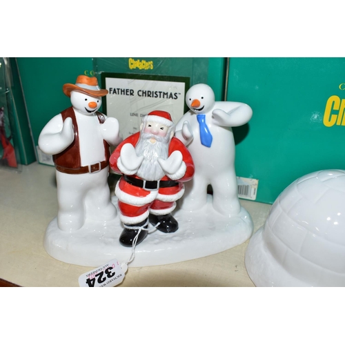 324 - FOUR BOXED COALPORT RAYMOND BRIGGS' FATHER CHRISTMAS FIGURES, comprising two 'Line Dancing' limited ... 