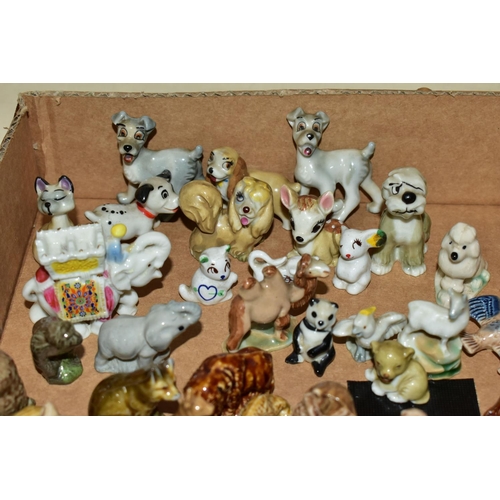 331 - A BOX OF WADE WHIMSIES, GLASS LAMP WORK ANIMALS AND SIMILAR ANIMAL FIGURES, to include Wade Walt Dis... 