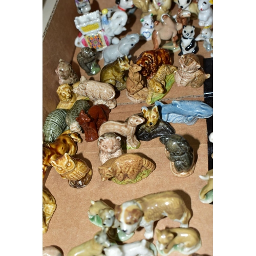 331 - A BOX OF WADE WHIMSIES, GLASS LAMP WORK ANIMALS AND SIMILAR ANIMAL FIGURES, to include Wade Walt Dis... 
