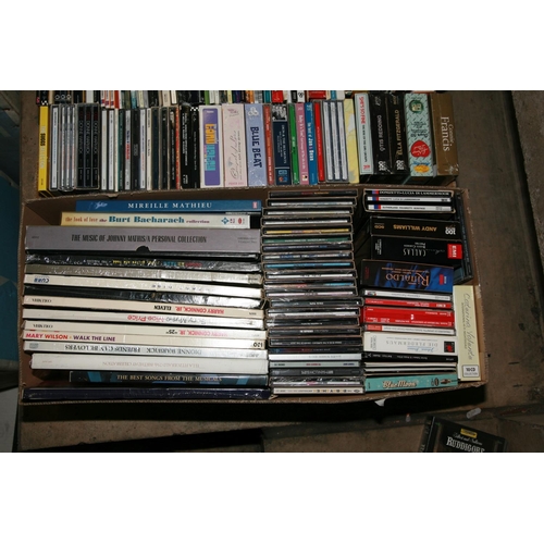 1005 - TWO TRAYS CONTAINING OVER ONE HUNDRED AND EIGHTY CDs AND CD BOXSETS