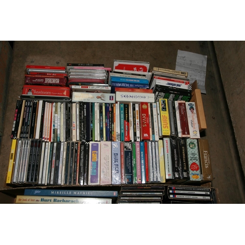 1005 - TWO TRAYS CONTAINING OVER ONE HUNDRED AND EIGHTY CDs AND CD BOXSETS