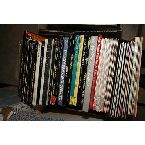 1006 - TWO TRAYS CONTAINING APPROX ONE HUNDRED AND THIRTY LPs AND LP BOXSETS OF CLASSICAL AND OPERATIC MUSI... 