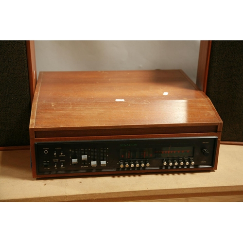 906 - A VINTAGE DYNATRON SRX30C MUSIC CENTRE with a teak case, a Goldring Lenco GL78 Transcription turntab... 