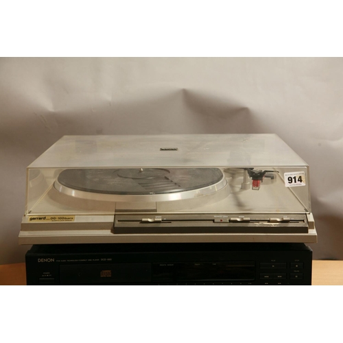 914 - A GARRARD DQ-100 quartz TURNTABLE with original box fitted with an Ortofon FF15E stylus, a Denon DCD... 