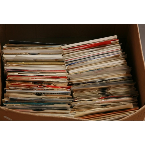 933 - A TRAY CONTAINING OVER ONE HUNDRED AND FORTY 7in SINGLES of mostly 1970s and 1980s Rock Music includ... 