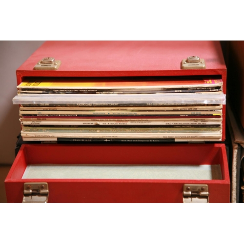 935 - FOUR RECORD CASES CONTAINING OVER ONE HUNDRED AND TEN LPs AND 12in SINGLES items of note include Aqu... 