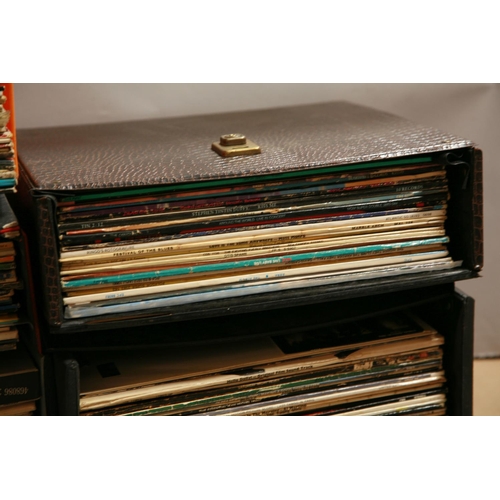 937 - FIVE RECORD CASES CONTAINING OVER ONE HUNDRED AND FORTY LPs, 12in SINGLES AND A CD BOXSET by Bob Dyl... 