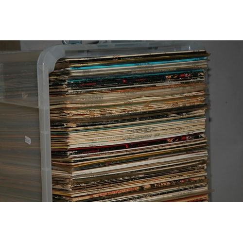 970 - A TRAY CONTAINING APPROX NINETY LPs BY ELVIS PRESLEY including some originals, some reissues and som... 