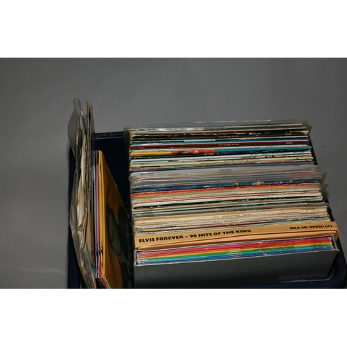 971 - A TRAY CONTAINING APPROX EIGHTY FIVE LPs BY ELVIS PRESLEY including some originals, some reissues an... 