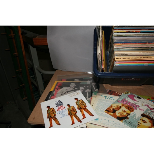 971 - A TRAY CONTAINING APPROX EIGHTY FIVE LPs BY ELVIS PRESLEY including some originals, some reissues an... 