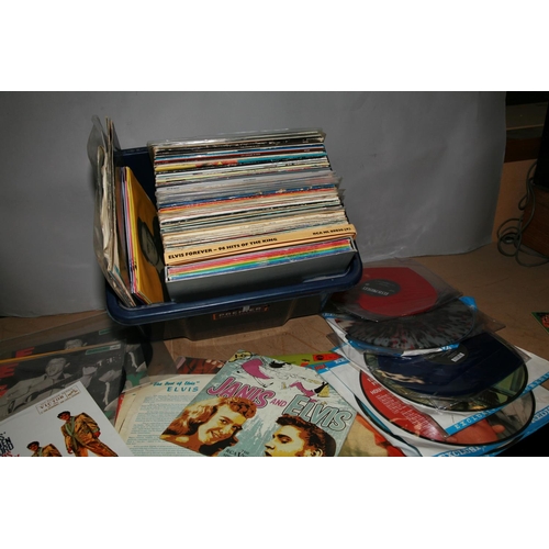 971 - A TRAY CONTAINING APPROX EIGHTY FIVE LPs BY ELVIS PRESLEY including some originals, some reissues an... 