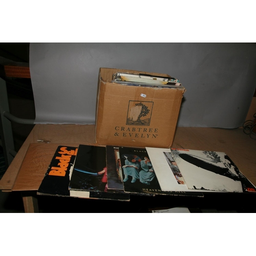 976 - A TRAY CONTAINING OVER ONE HUNDRED AND TEN LPs, 78s AND SINGLES including  In Through The Out Door (... 