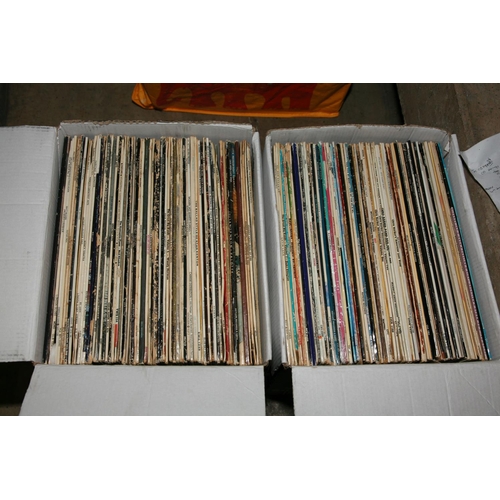 979 - TWO BOXES CONTAINING OVER ONE HUNDRED AND FORTY LPs including At Folsom Prison and Happiness is You ... 