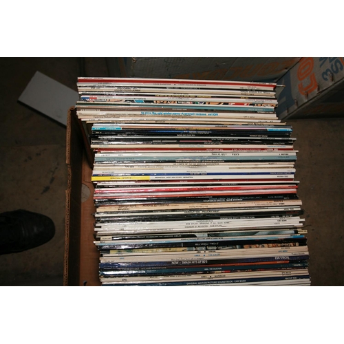 986 - A TRAY CONTAINING APPROX ONE HUNDRED AND TWENTY LPs including Bob Dylan, John Cougar Mellencamp, Abb... 