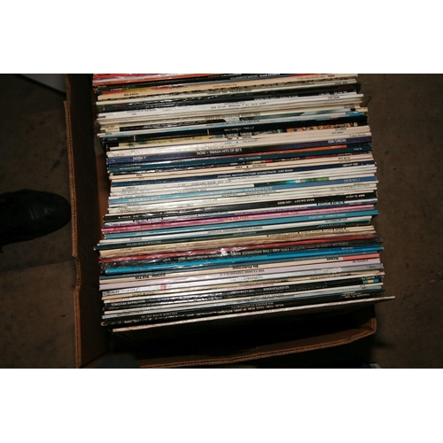 986 - A TRAY CONTAINING APPROX ONE HUNDRED AND TWENTY LPs including Bob Dylan, John Cougar Mellencamp, Abb... 