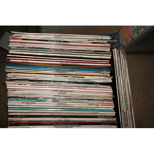 987 - A TRAY CONTAINING APPROX ONE HUNDRED AND THIRTY LPs including Edith Piaf, Nancy Sinatra, Francoise H... 