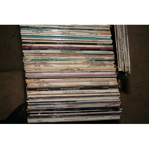 987 - A TRAY CONTAINING APPROX ONE HUNDRED AND THIRTY LPs including Edith Piaf, Nancy Sinatra, Francoise H... 