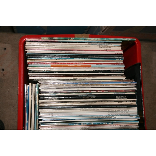 991 - A TRAY CONTAINING APPROX ONE HUNDRED AND FORTY LPs including David Essex, The Osmonds, Dolly Parton,... 