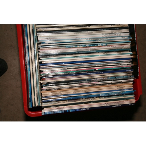 991 - A TRAY CONTAINING APPROX ONE HUNDRED AND FORTY LPs including David Essex, The Osmonds, Dolly Parton,... 