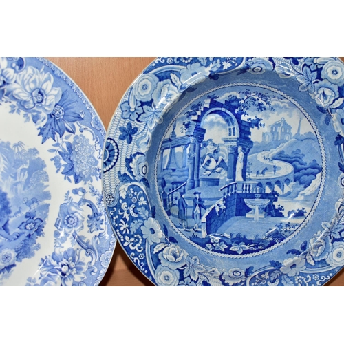 387 - A COPELAND & GARRETT (LATE SPODE) BLUE AND WHITE PLATE PRINTED IN THE AESOP'S FABLES SERIES 'THE FOX... 