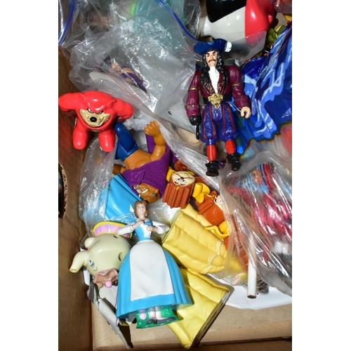 393 - ONE BOX OF ASSORTED MCDONALD'S COLLECTABLE TOYS some still in original packets from Disney films inc... 