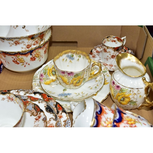 396 - ONE BOX OF EARLY AYNSLEY CHINA TEA WARES, comprising an Aynsley bone china square offset tea cup, sa... 