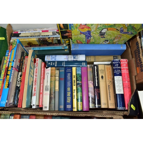 402 - BOOKS, seven boxes and loose containing approximately 230 miscellaneous titles in hardback and paper... 