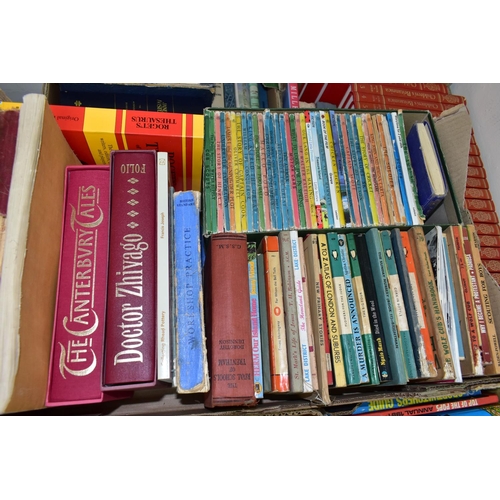 402 - BOOKS, seven boxes and loose containing approximately 230 miscellaneous titles in hardback and paper... 