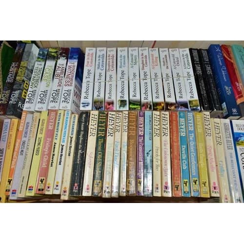 403 - BOOKS, five boxes containing approximately 220 mostly paperback titles, of contemporary fiction, aut... 