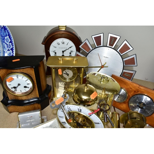 428 - A COLLECTION OF ASSORTED CLOCKS AND BAROMETERS, comprising ten modern mantel clocks, Seiko, Charnwoo... 