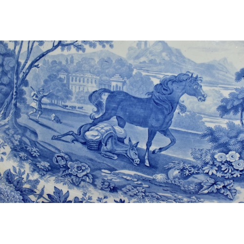 444 - A COPELAND SPODE AESOP'S FABLES SERIES MEAT PLATE, printed in 'The Horse and the Loaded Ass' pattern... 