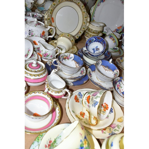 479 - A SELECTION OF AYNSLEY TEA WARES ETC, to include Grotto Rose tea for two, 4145 pattern tea for one, ... 