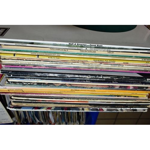 484 - THREE BOXES OF LP RECORDS AND SINGLES, lps include Wowie Zowie - the world of progressive music, Pau... 