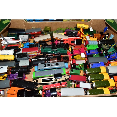 489 - THOMAS THE TANK ENGINE, two boxes containing a collection of Thomas The Tank Engine diecast models, ... 